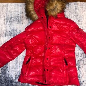 Red AQUA BLOOMINGDALES puffer jacket